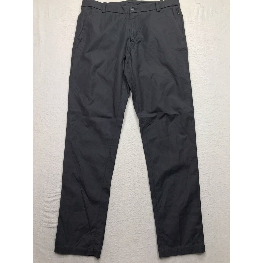 LULULEMON Commision Pant Men 34x32 Black Slim Fit Warpstreme Chino E40416